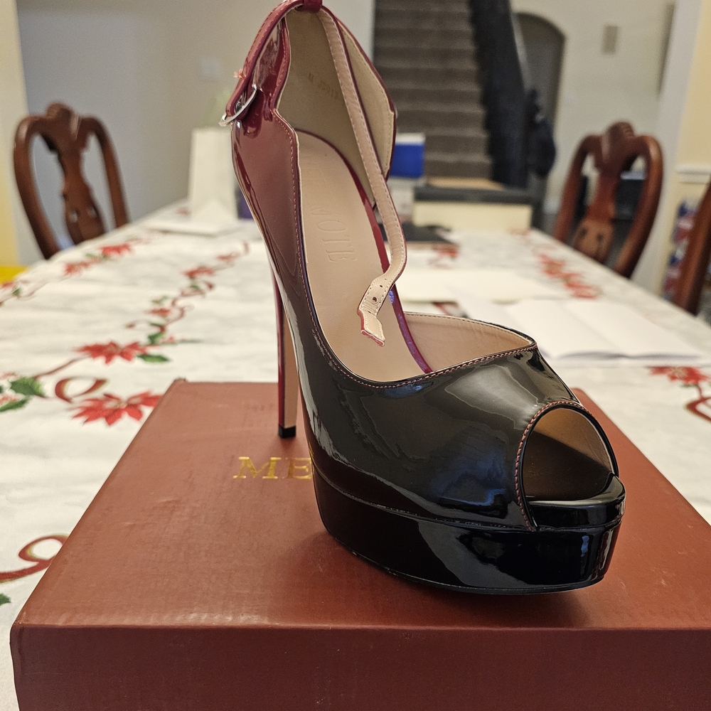 Elegant Black and Red Platform Heels